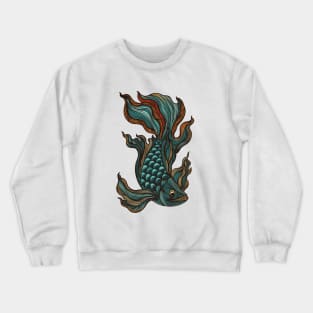 Lined hand drawn betta fish. Crewneck Sweatshirt